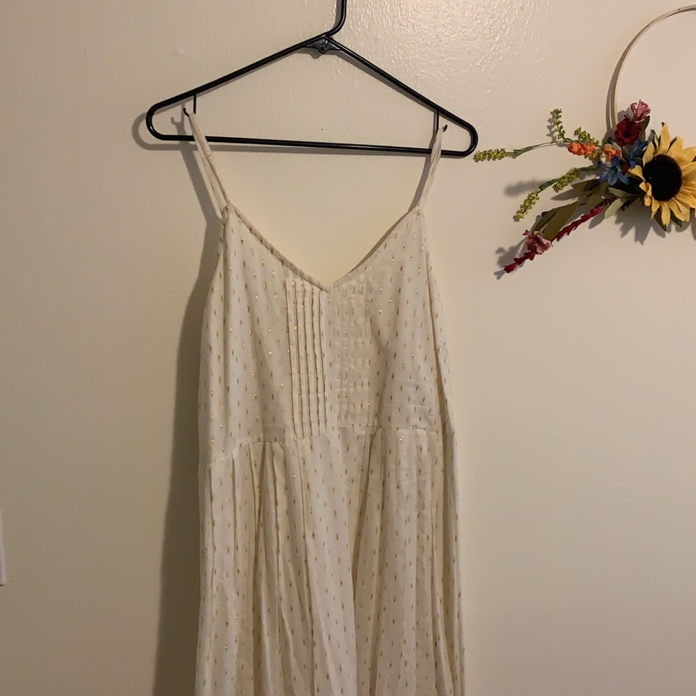 World market white and gold maxi dress